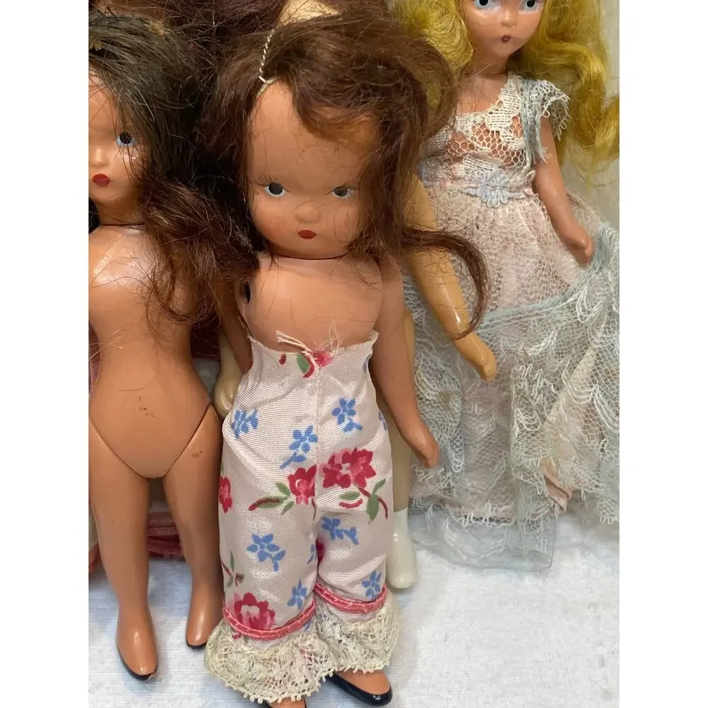 8 Vintage Lot 1940’s 50s Nancy Ann Storybook Dolls Bisque Hard Plastic